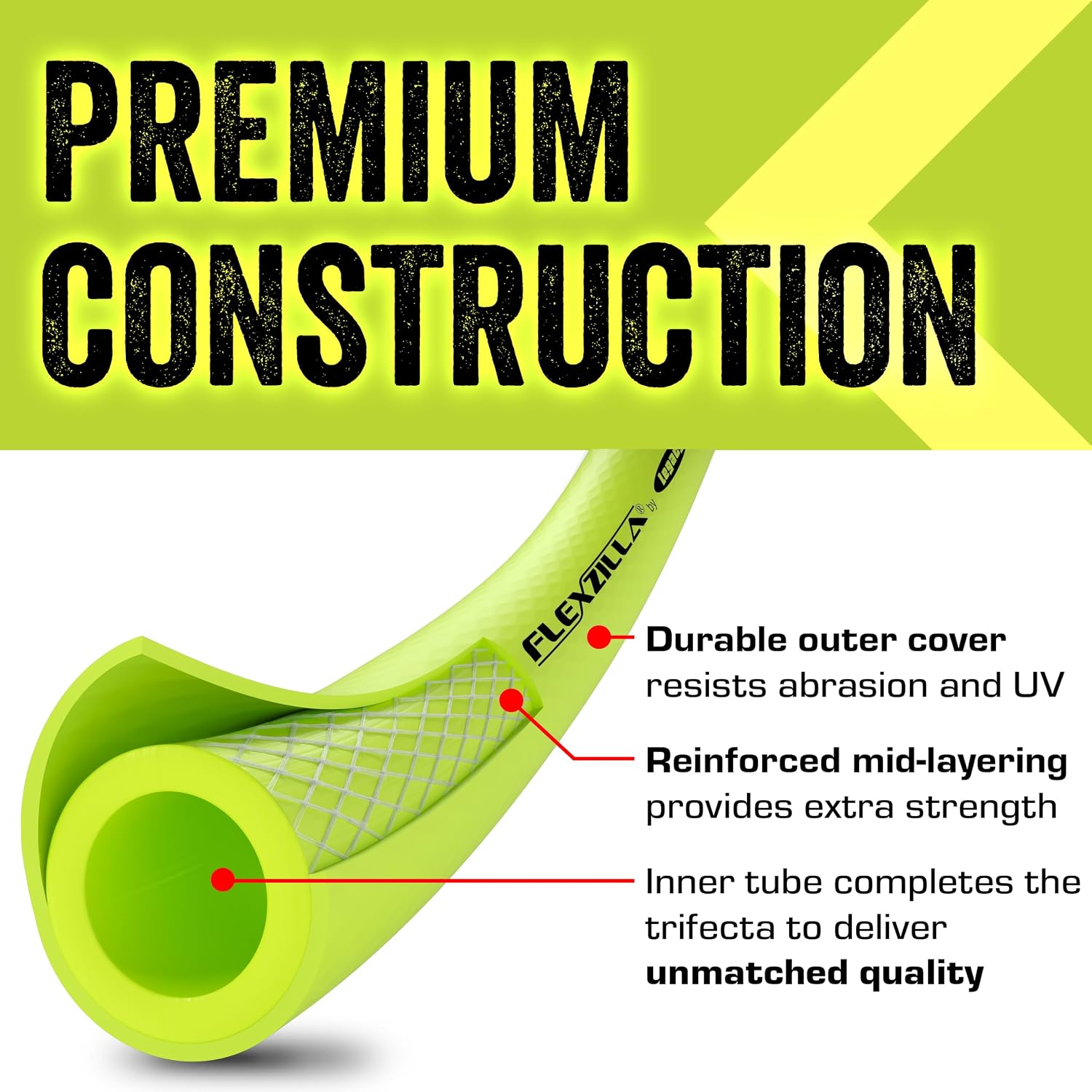 Flexzilla Air Compressor Hose, 1/4 in. x 50 ft., 1/4 in. MNPT Fittings, No-Kink, All Weather, Lightweight, Premium Hybrid Polymer, 300 PSI, ZillaGreen