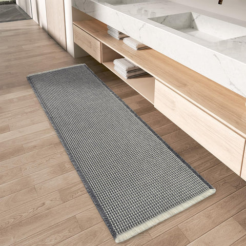 Upgraded Waffle Bath Mat Runner Absorbent Non Slip Bathroom Mat, 2' x 5'