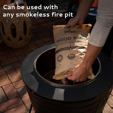 TIKI Wood Pellet Pack – 4-Pack Wood Pellets for Smokeless Fire Pits, Easy-to-Use Fire Pit Fuel for Outdoor Heating & Camping, 30+ Minute Full Flame Fire, Made in The USA