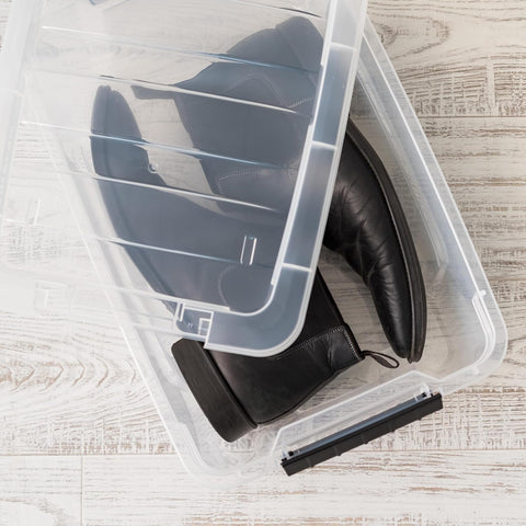 IRIS USA 4-Pack 13 Quart Storage Bins with Lids, Clear