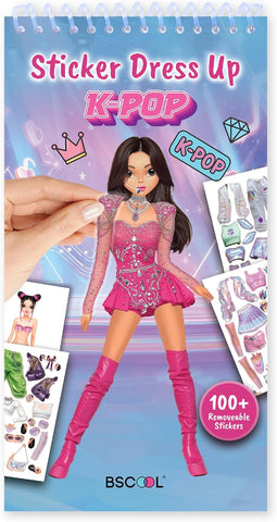 BSCOOL Kpop Sticker Book – Girls Fashion Design Activity for Kids
