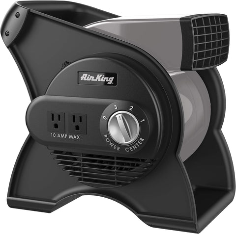 Air King Commercial Grade Pivoting Utility Fan, for Cooling, Ventilating, Exhausting and Drying at Home, Job Site, Work Shop, Construction, 3 Speeds, 11.25", Black, 9550