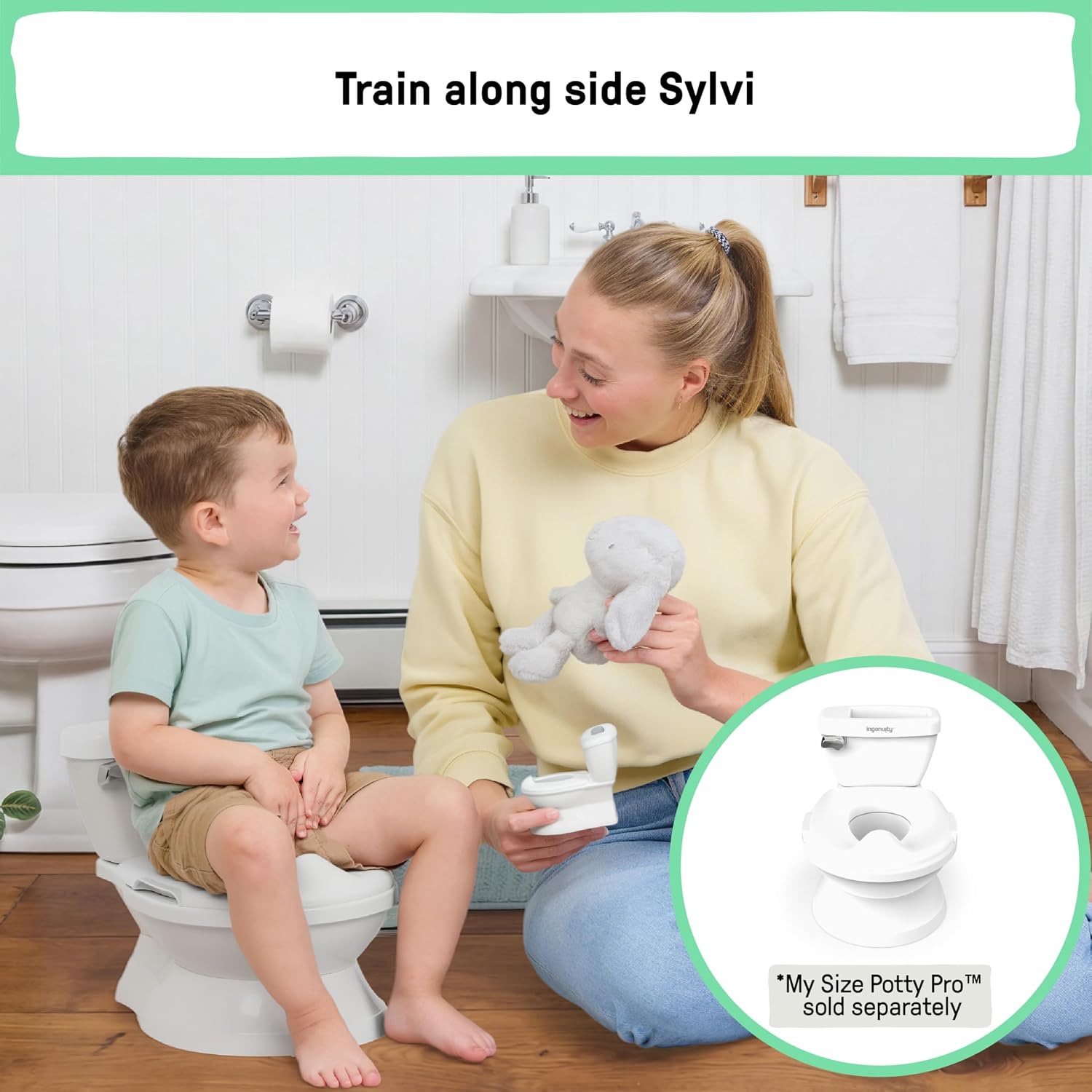 Ingenuity Sylvi Potty Training Kit with Plush Toy and Mini Potty, Storybook, Sticker Chart & Parent Guide – Playful Toddler Potty Training Set