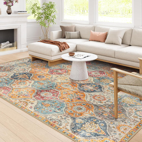 Lahome Moroccan Washable Rugs 8x10, 8x10 Rugs for Living Room Bedroom