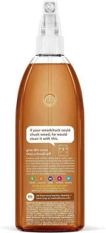 method Daily Wood Cleaner, Almond, 28 fl oz, 8 Pack | Removes Dust & Grime, No Greasy Residue, For Sealed Wood Surfaces including Counters, Shelves, Tables, Walls and Panels