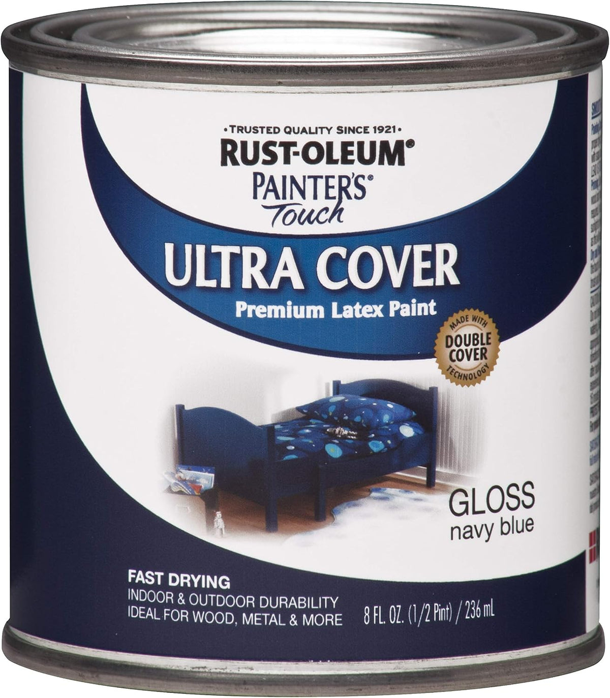 Rust-Oleum 1922730-6PK Painter's Touch Latex Paint, Half Pint, Gloss Navy Blue, 1.33 Fl Oz (Pack of 6)