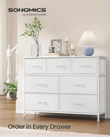 SONGMICS Dresser for Bedroom, Wide Dresser with 7 Fabric Drawers