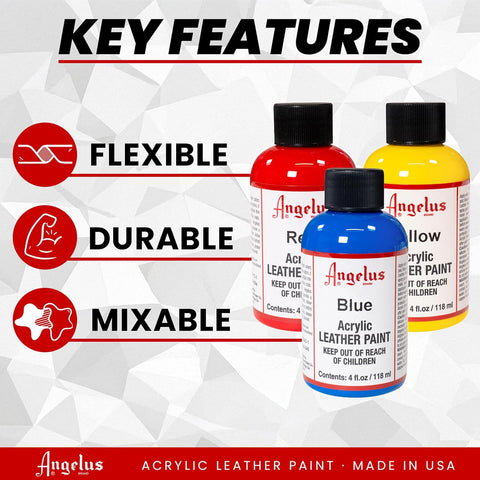 Angelus Acrylic Leather Paint, 4 Fl Oz (Pack of 1), Yellow