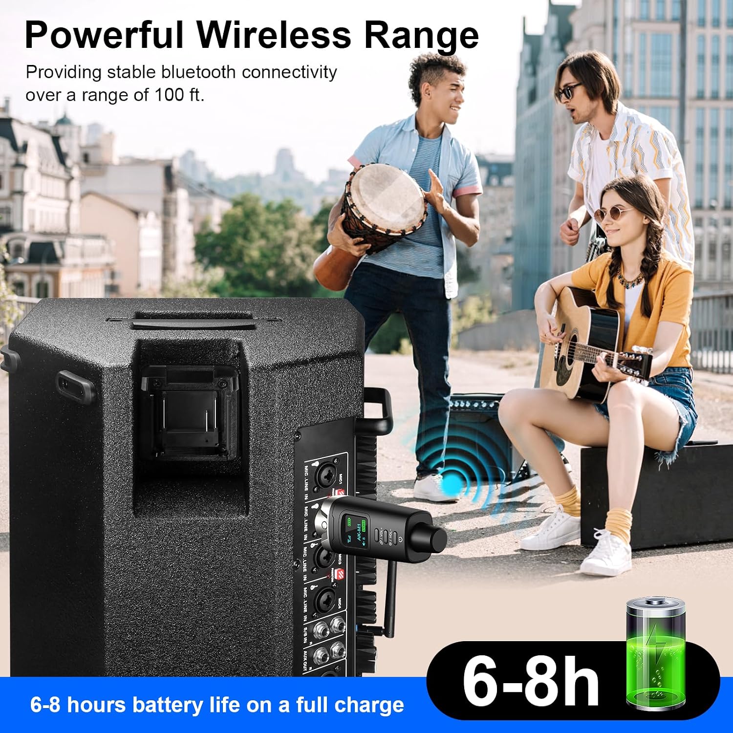Aokeo AK-M1 XLR Bluetooth Receiver-High-Fidelity Wireless Audio Adapter,100ft Stable Connection,Stereo for Speakers,Mixers,DJ Equipment,Weddings,Parties