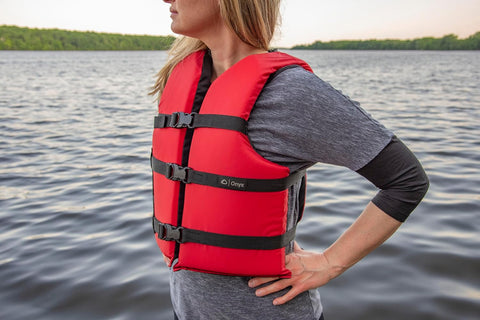 Onyx General Purpose Life Vest, Adult Universal (4-Pack),Red - Blue,30-52-Inch Chest, persons over 90-Pounds., universal