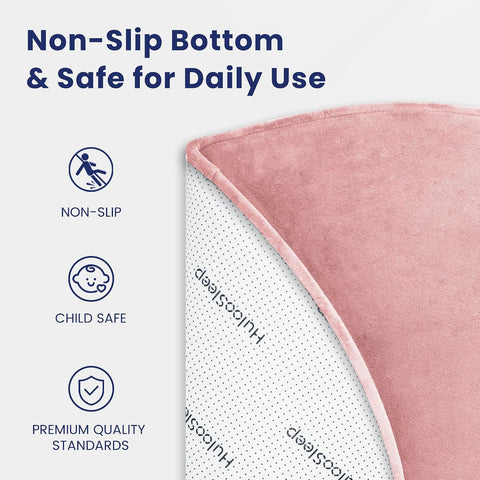 Baby Play Mat for Floor,1.3" Thick Elasti-Foam 47in Round Mat for Tummy Time,Non-Toxic Certified Water Repellent Soft Coral Velvet for Toddler,Infant,Kids,Non-Slip Backing Safe for Crawling(Pink)
