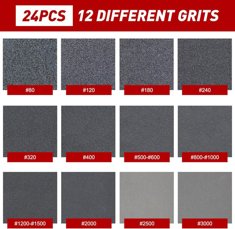 24 PCS Sanding Sponge Block 120 Grit Wet Dry Sandpaper for Wood Metal