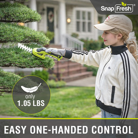 SnapFresh Cordless Grass Shear Bush Trimmer, 2 in 1 Handheld Hedge Trimmer, 7.2V Electric Grass Trimmers, Lightweight Shrubbery Trimmers Battery & Charger Included, Shrub Trimmer for Garden(Green)