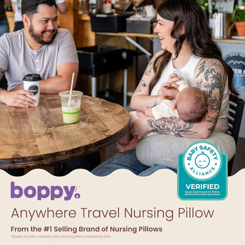 Boppy Anywhere Travel Nursing Pillow, Compact Breastfeeding Support Pillow