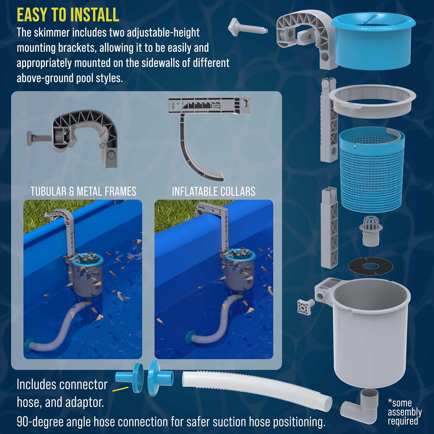 U.S. Pool Supply Above Ground Pool Skimmer, Wall Mount Surface Skimmer