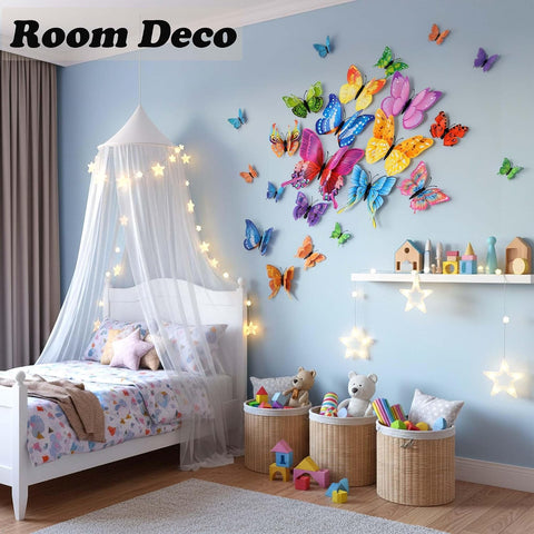 OPSEAM 3D Butterfly Wall Decor Butterfly Decorations Stickers with Magnets