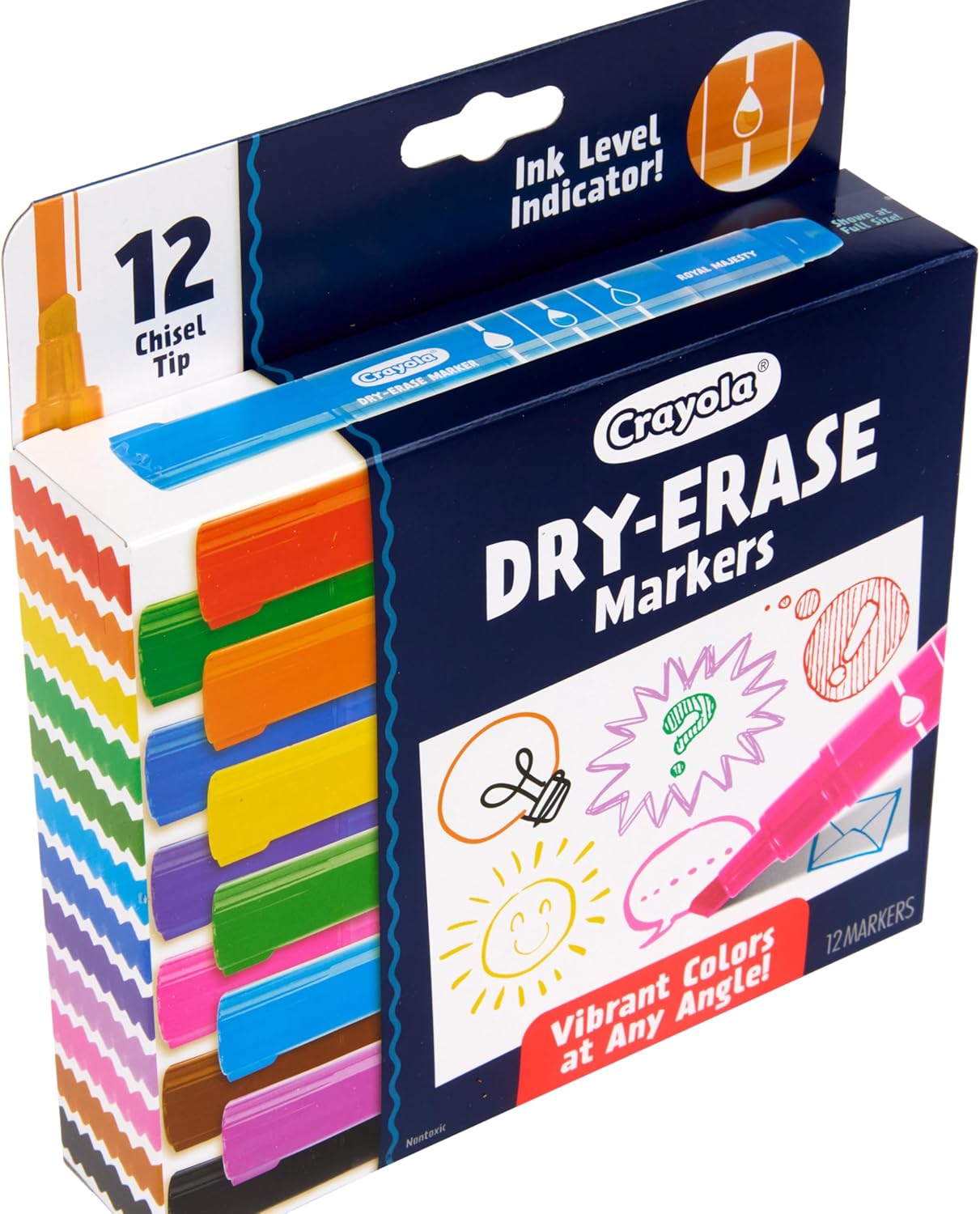 Crayola Take Note Dry Erase Markers for School (12ct) Teacher Classroom Supplies, Chisel Tip Whiteboard Markers, Must Haves