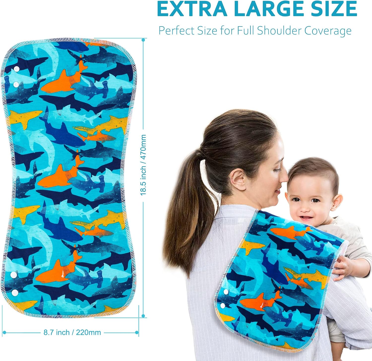 Baby Burp Cloths & Baby Bibs 2-in-1 Design Large Size 3 Layers Thicken Cotton Super Absorbent and Soft Baby Spit Up Burping Rags Baby Burp Cloth Set for Boys and Girls Solid 12 Pack