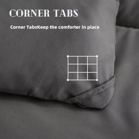 DOWNCOOL Comforters Twin Size, Dark Grey Duvet Insert, Lightweight Quilt