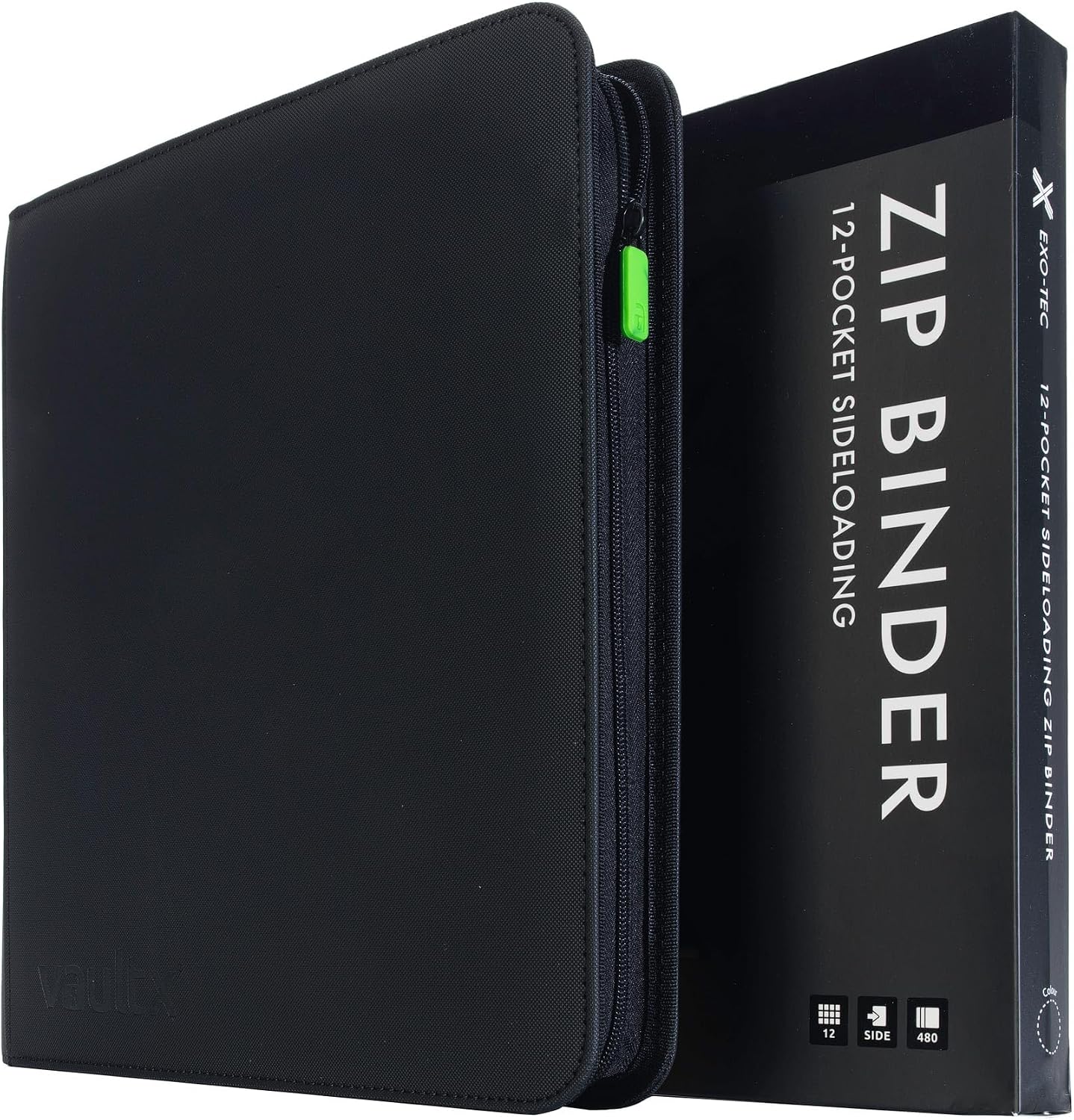 Vault X 12 Pocket Zip Trading Card Binder 480 Cards Exo-Tec (Black)