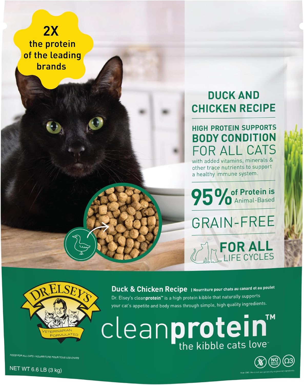 Dr. Elsey's cleanprotein Duck Cat Kibble 2 lb. Bag