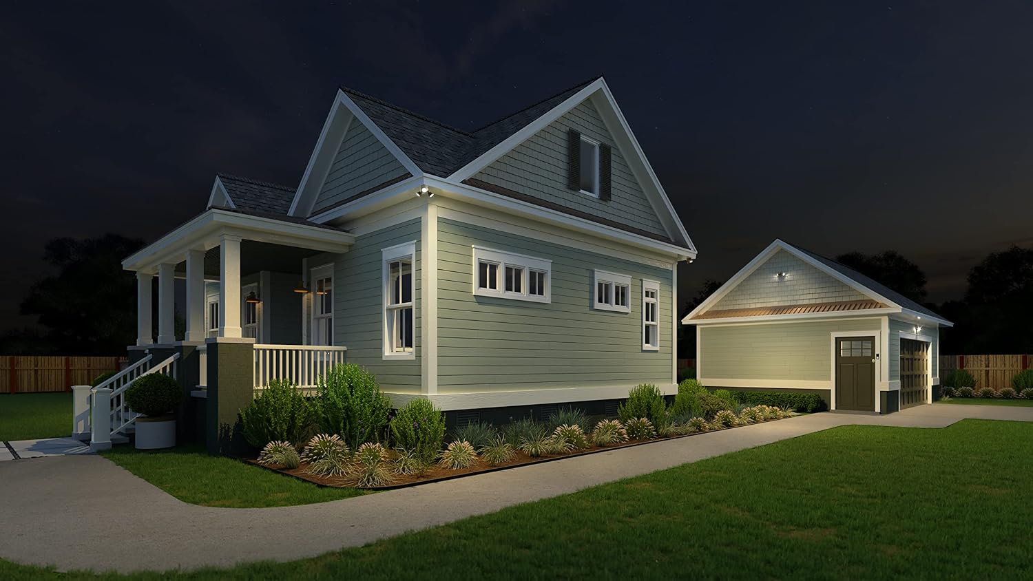 Lithonia Lighting HomeGuard 3-Light LED Outdoor Flood Lights, Dusk to Dawn