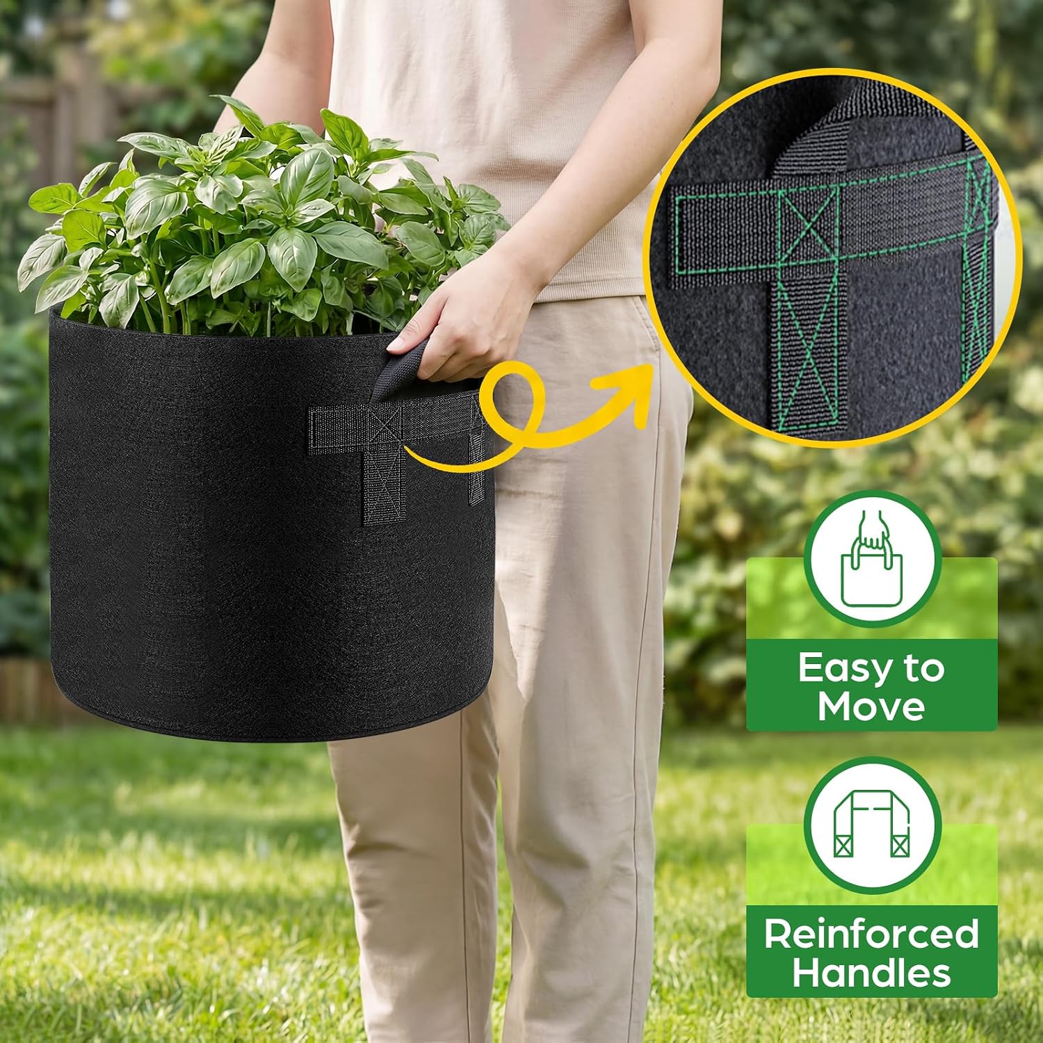 Songrey 10-Pack 10 Gallon Grow Bags