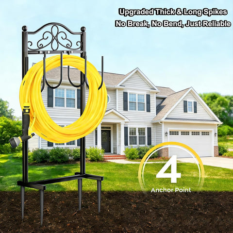 Garden Hose Holder -Upgraded Hose Holder Holds 100-feet Hose,Freestanding Heavy Duty Hose Hanger,Sturdy Hose Stand for Lawn & Yard (Cloud, 1)
