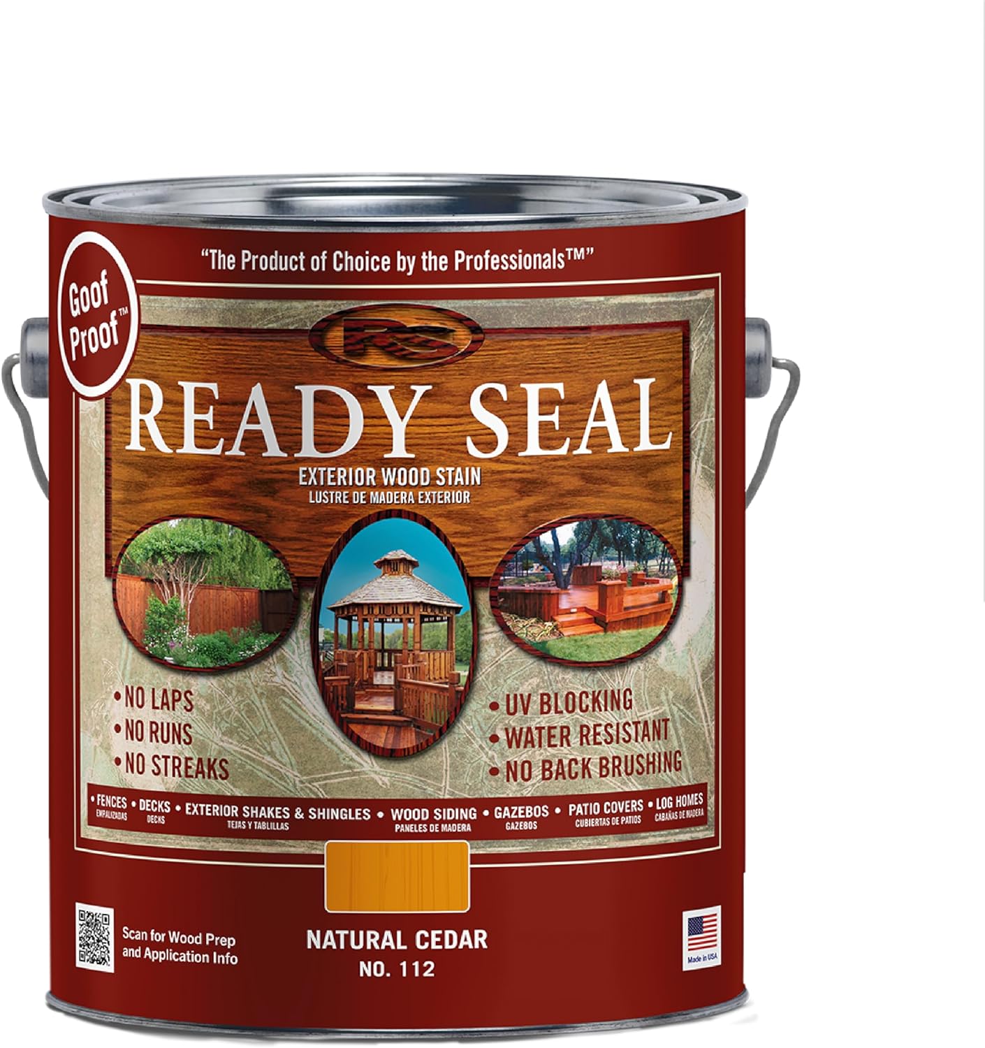 Ready Seal 112 Stain and Sealer, Natural Cedar, 1 gal, Can