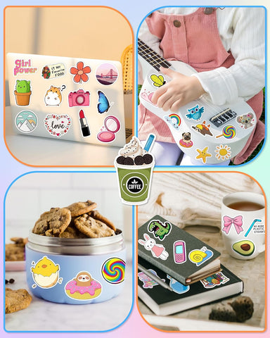 300 Pcs/Pack Water Bottle Stickers for Kids, Cute Vinyl Waterproof Stickers