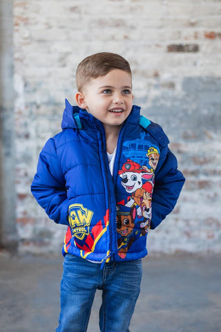 Paw Patrol Boys' Hooded Puffer Jacket Toddler to Big Kid