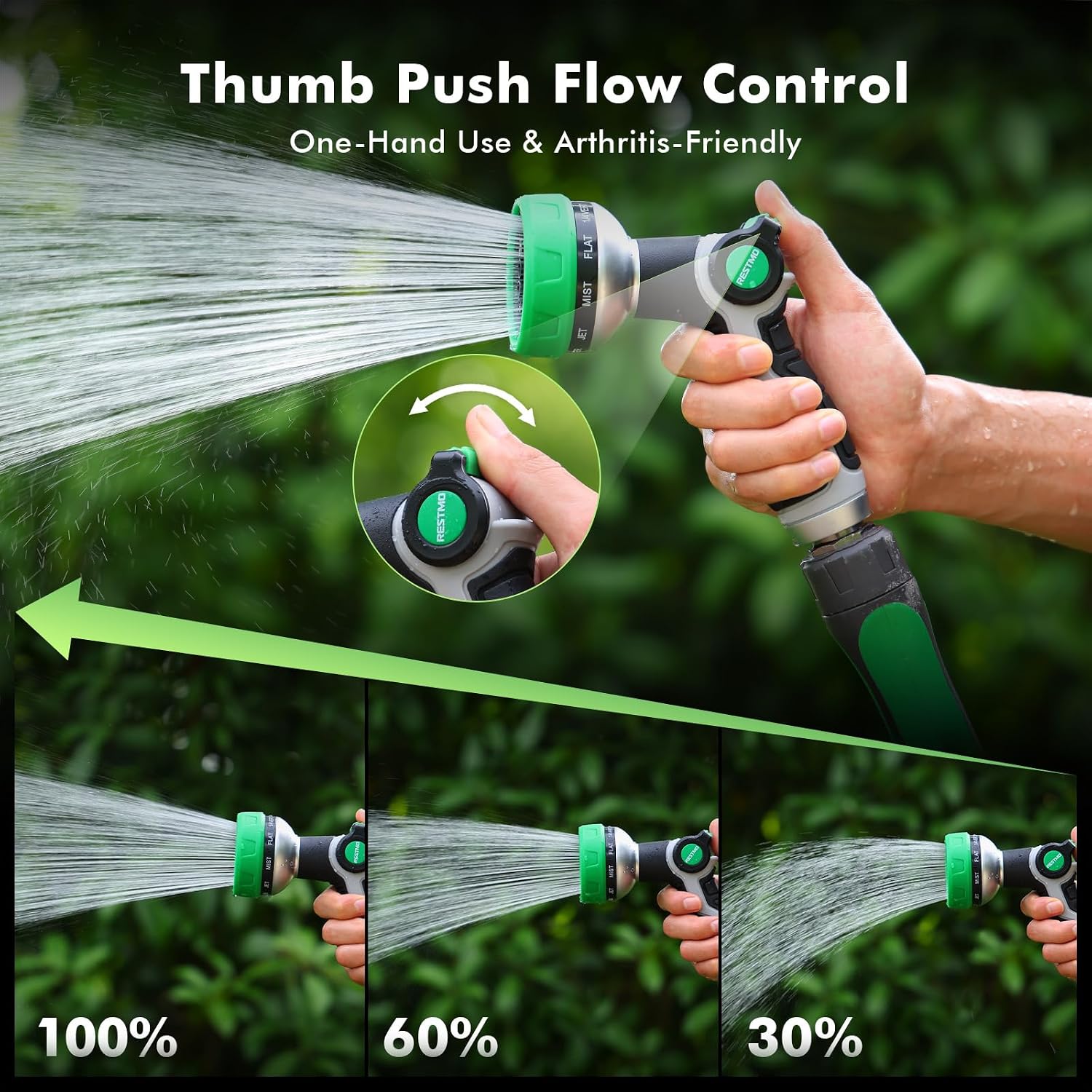 RESTMO 10-in-1 Water Hose Nozzle, Garden Hose Sprayer for Outdoor
