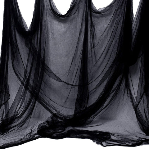 Niurui Halloween Black Creepy Cloth 315 x 79 inch Spooky Halloween Decoration for Haunted Houses Outdoor Party Supplies