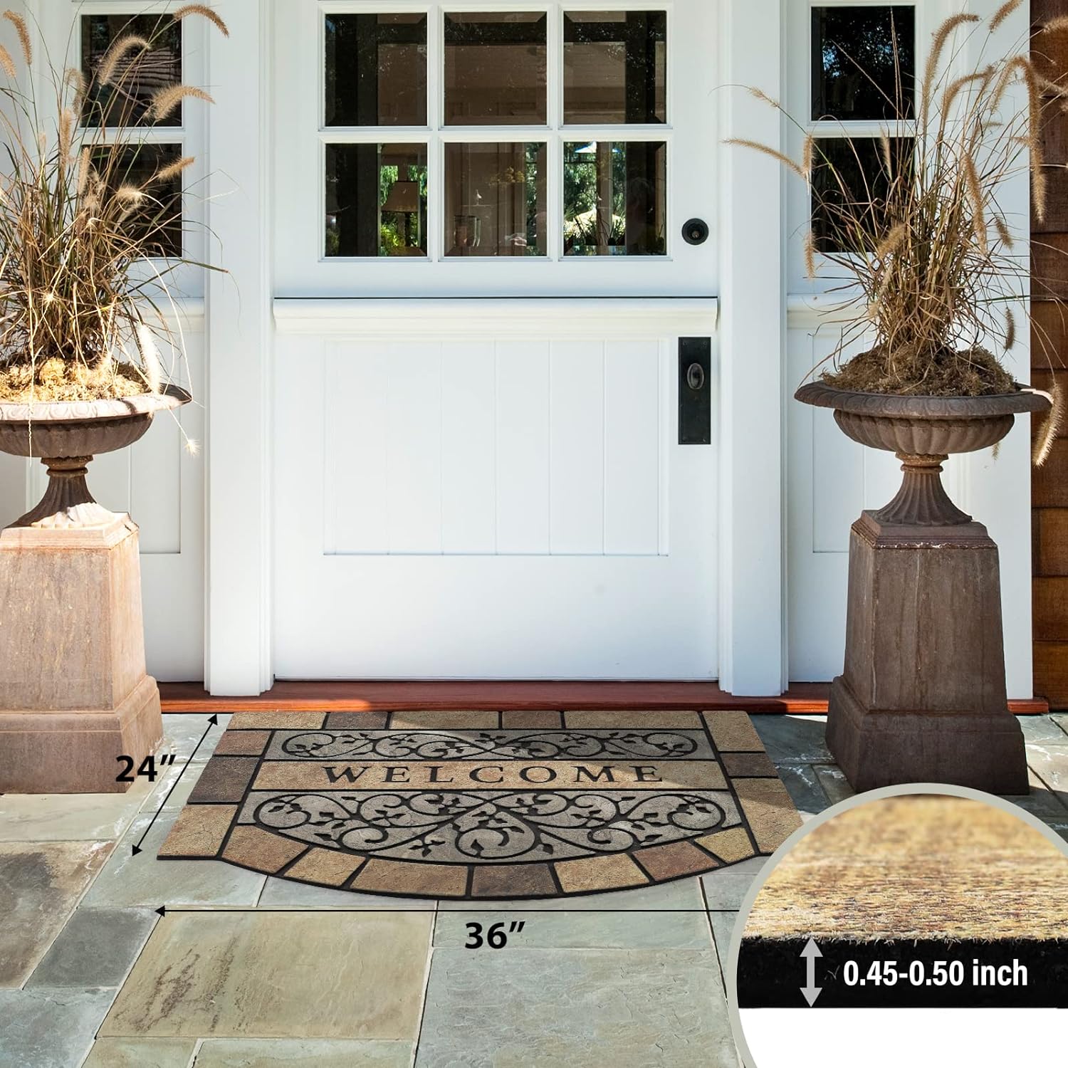 24 * 36" Heavy Duty Welcome Mats Outdoor No Slip Rubber Outdoor Mats for Home Entrance