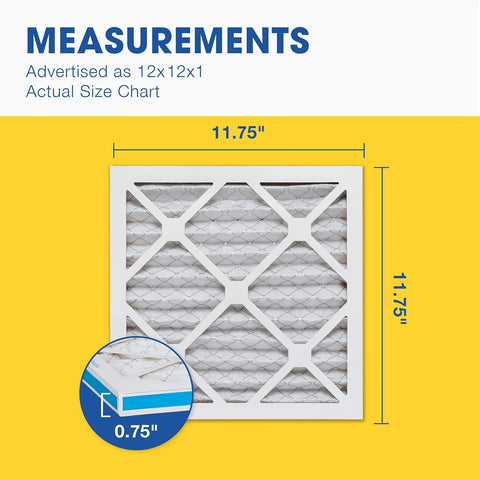 Aerostar Air Filter 12x12x1 MERV 8 AC Filter, HVAC, Furnace Filter, 4 Pack