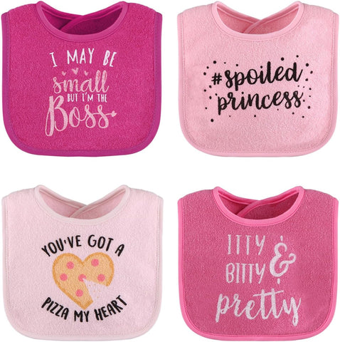 The Peanutshell Baby Girl Terry Bib Set of 8-100% Cotton, Soft, Absorbent Baby Bibs, Toddler Girl Set, Newborn & Infant Bib - Pink