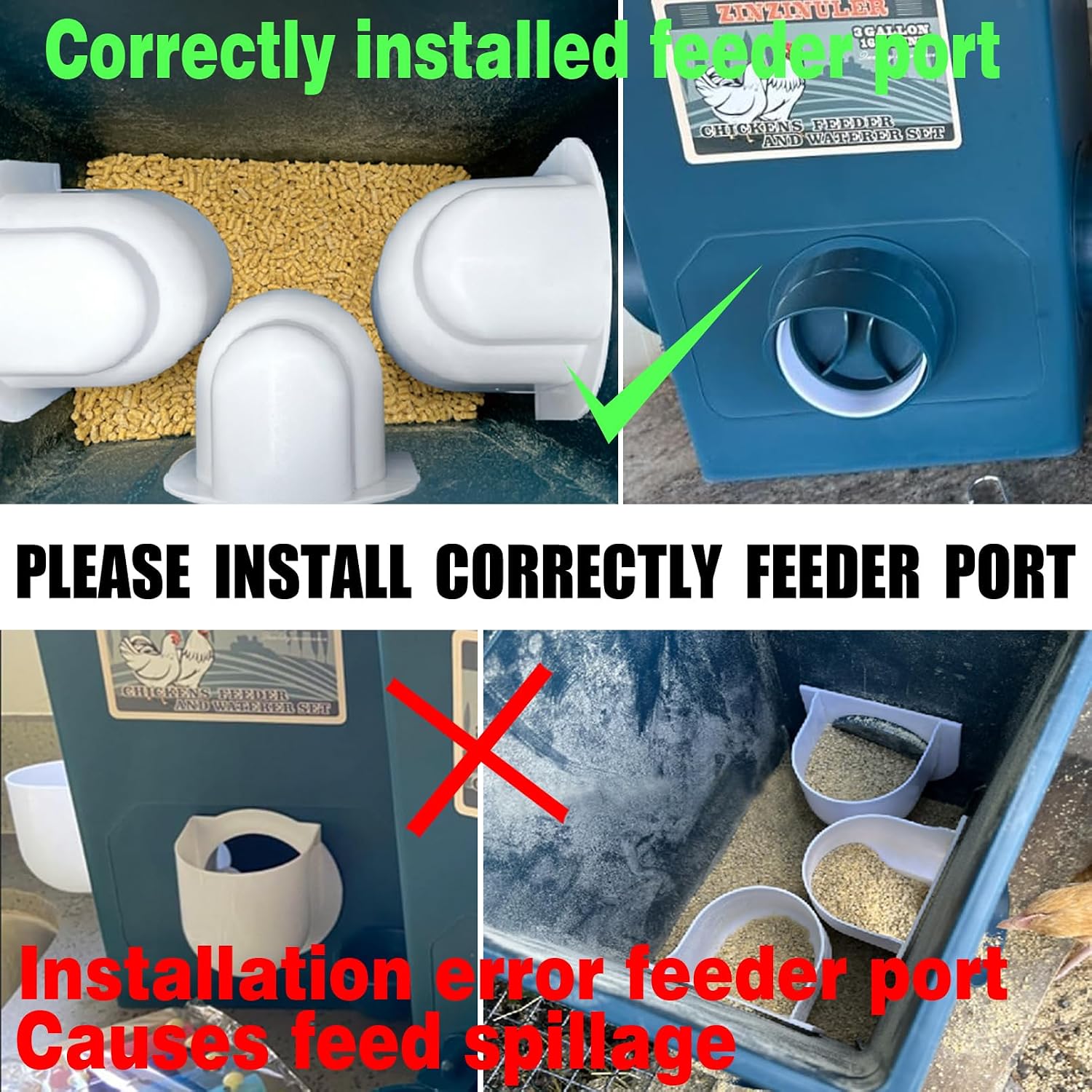 Automatic Port Chicken Feeder and Cup Waterer Set