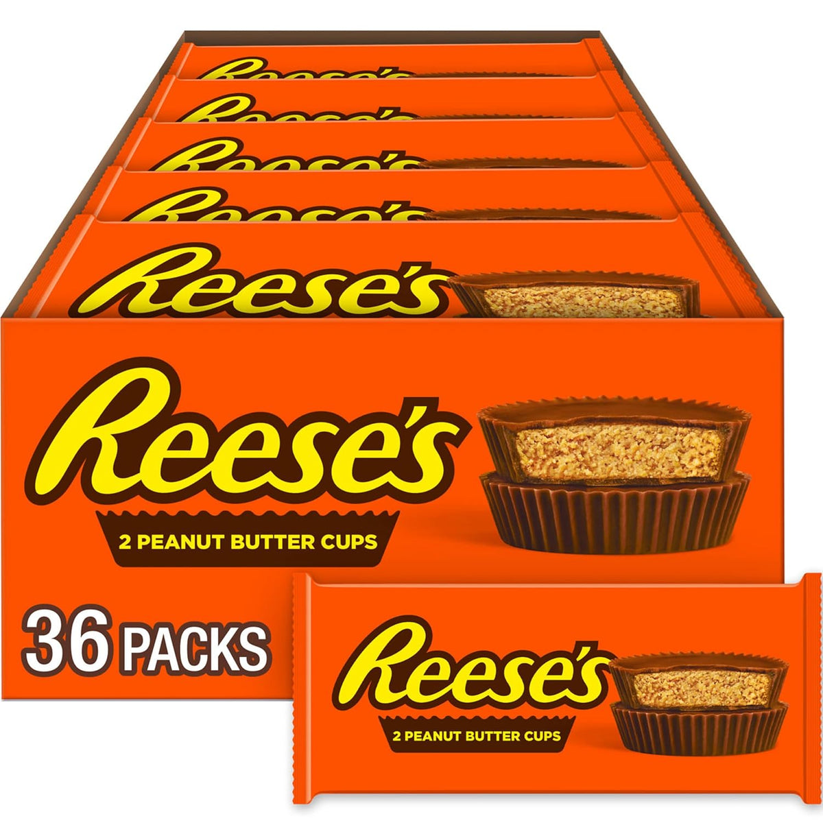 REESE'S Milk Chocolate Peanut Butter Cups, 1.5 oz, 36 ct