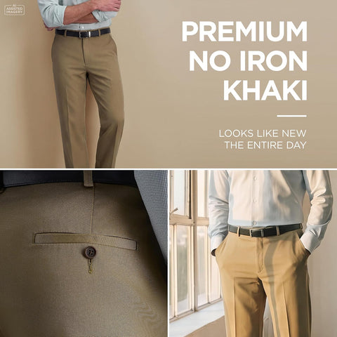 Haggar Men's Classic Fit Premium No Iron Khaki Pant