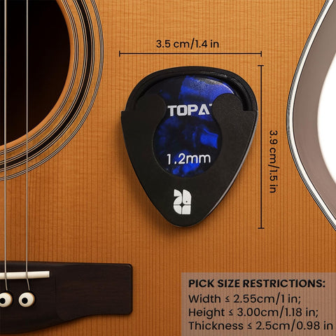 ROTOPATA 4 Pack Spring Loaded Guitar Pick Holder for Acoustic Electric Bass