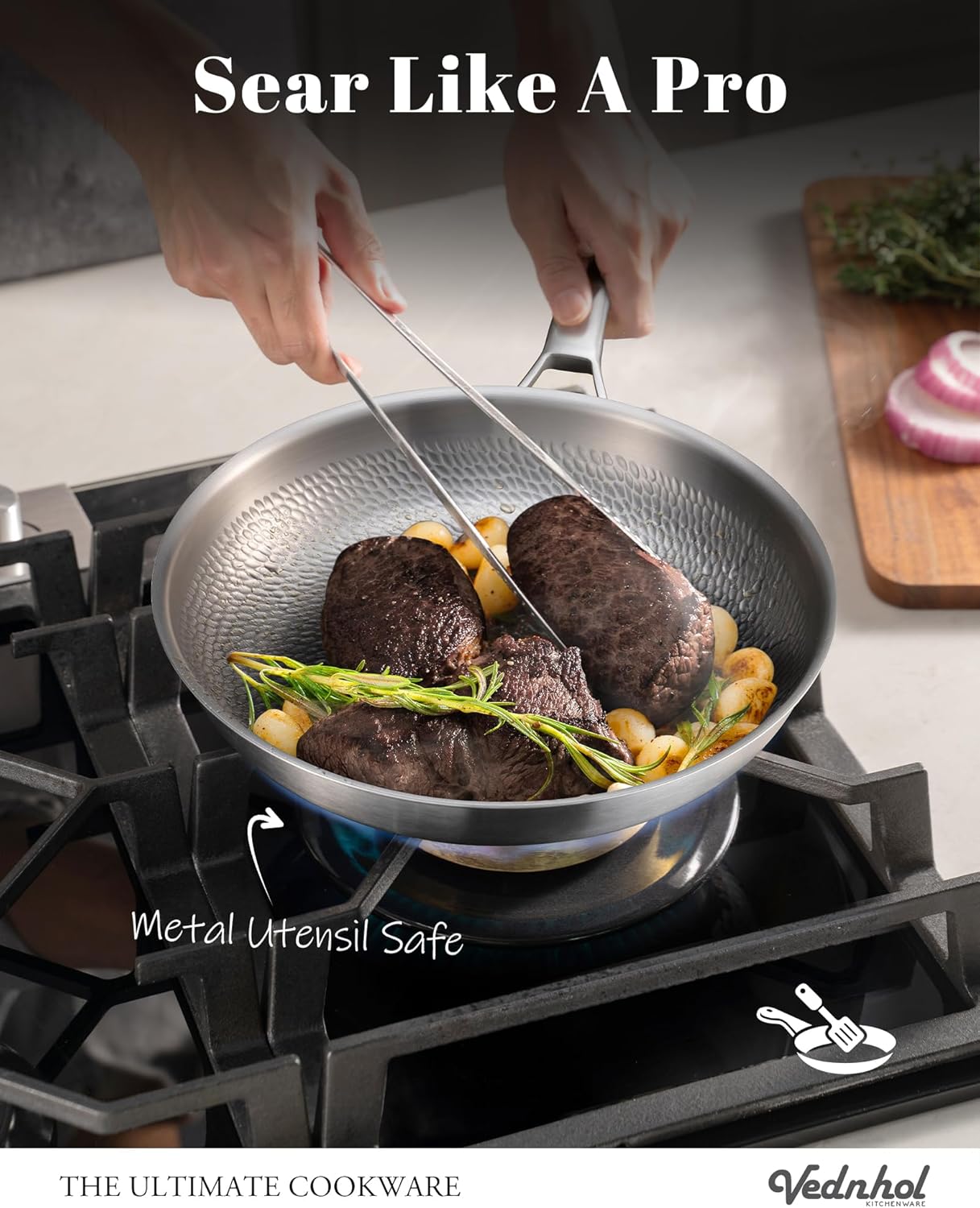 Titanium Pans for Cooking, 12 Inch Non-Toxic Frying Pan with Lid