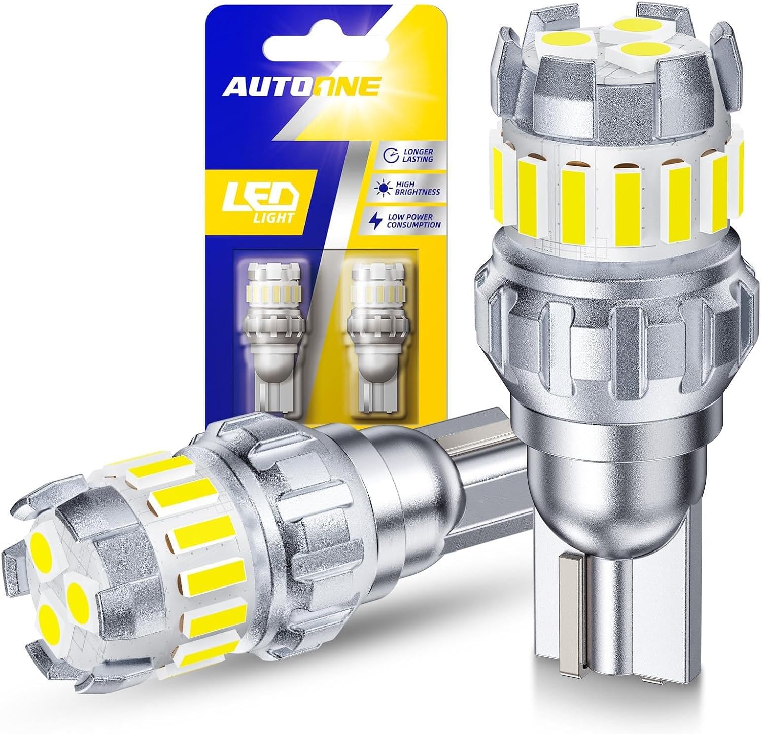 AUTOONE 921 912 LED Bulbs 6500K White, Strobe Flashing LED Reverse Lights, Super Bright T15 906 922 W16W LED Bulb Blinking for Backup Light Running Lights, Pack of 2