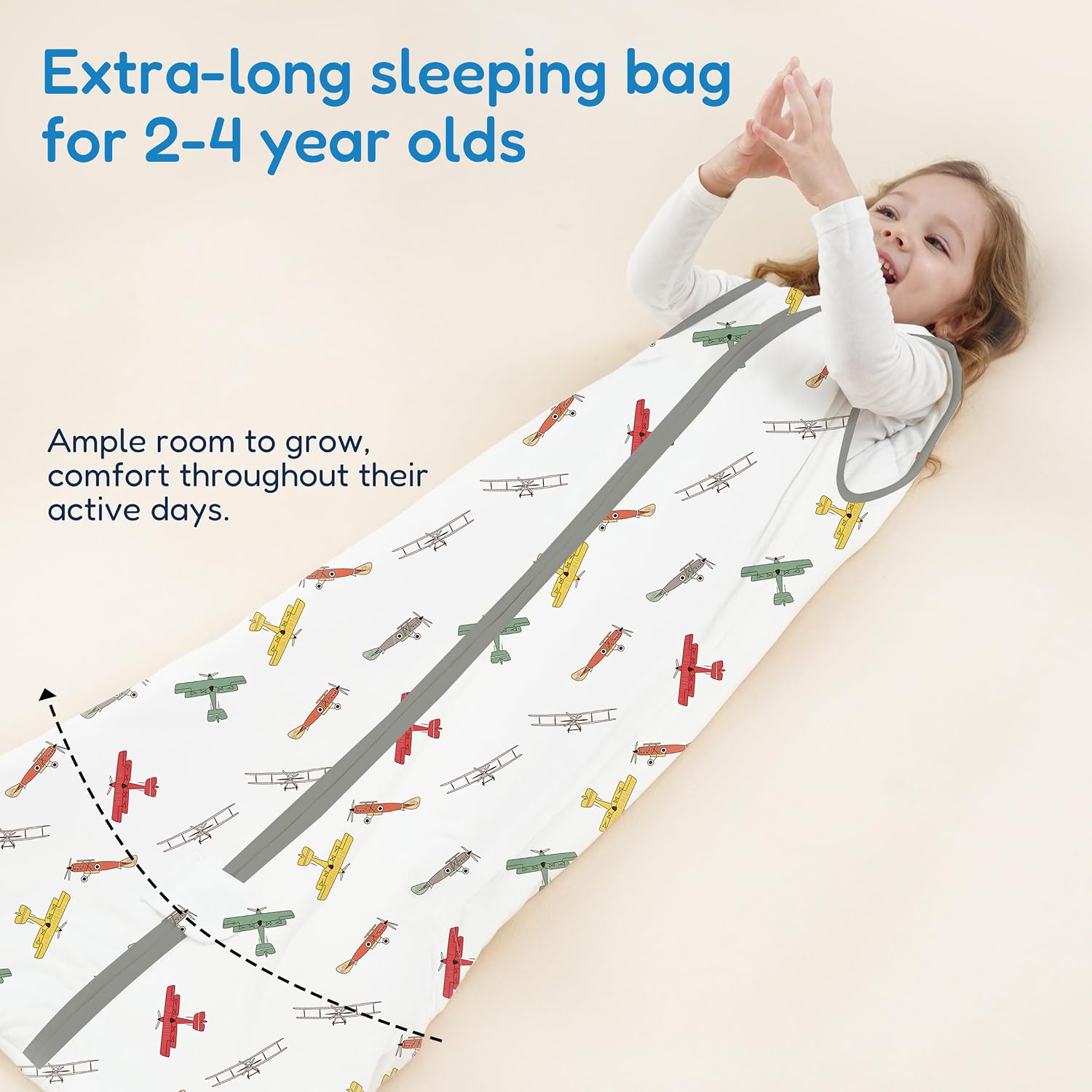 TotAha Toddler Sleep Sack 1.0 TOG, 2T-3T-4T, Wearable Blanket Sleeping Bag