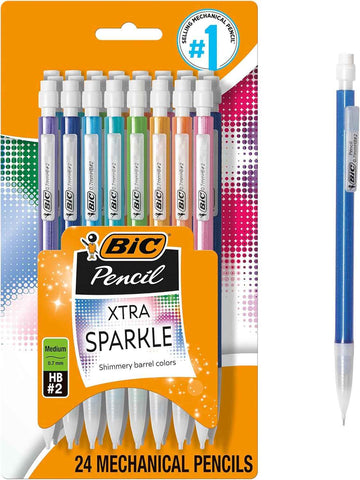 BIC Xtra-Sparkle Number 2 Mechanical Pencils, 24-Count Pack, 0.7mm Point