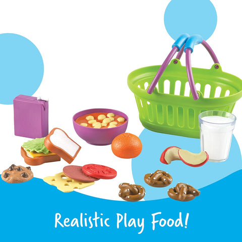 Learning Resources New Sprouts Bundle of Breakfast, Lunch and Dinner - Food Toys, Pretend and Play, Imaginative Skills, Toddlers Kitchen Toys, Fruit and Vegetable Basket, Gifts for Boys and Girls