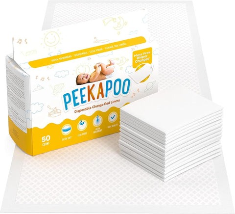 Peekapoo - The Original Disposable Baby Changing Pad Liners – 50 Pack