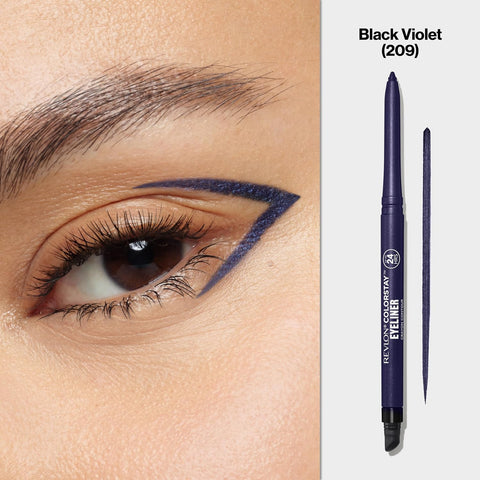 REVLON ColorStay Pencil Waterproof Eyeliner, 209 Black Violet, 0.01 oz
