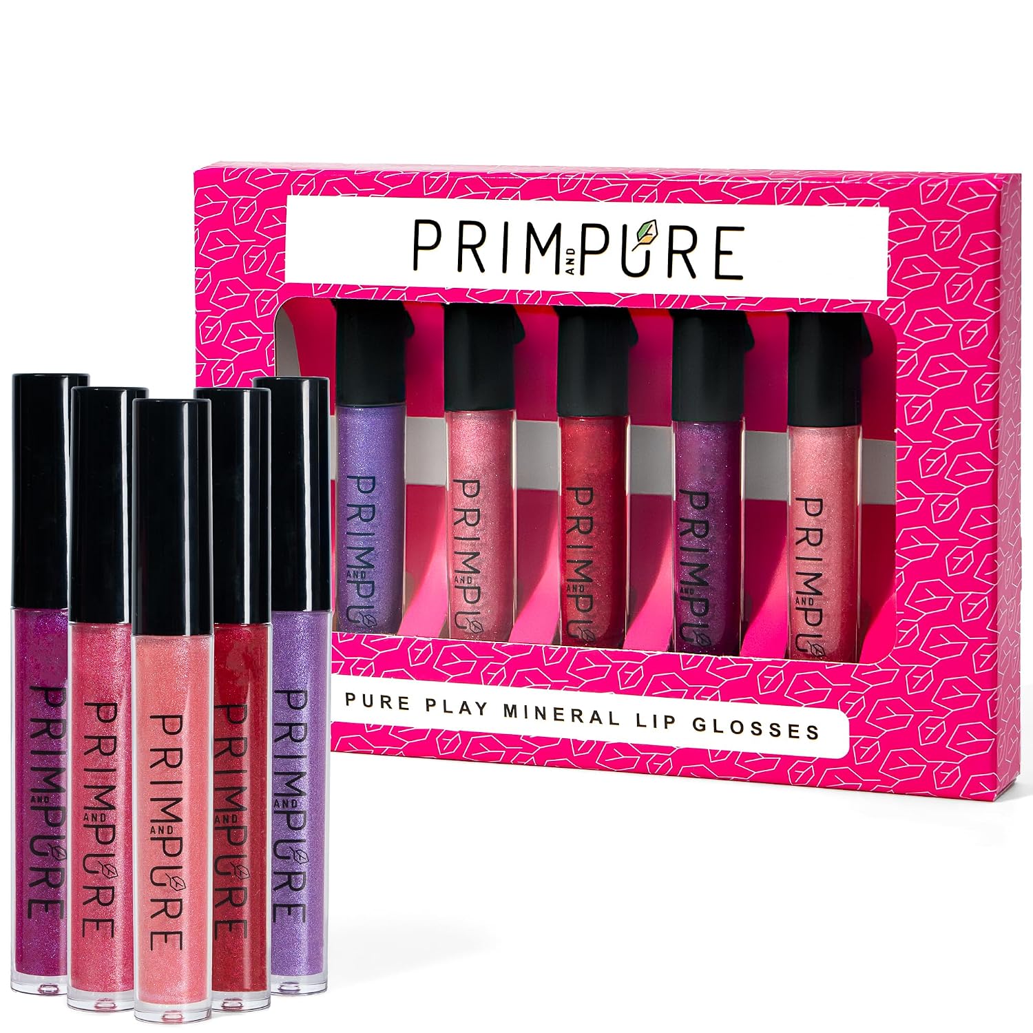 Prim and Pure Mineral Play Lip Gloss Set (Pack of 5) - 100% Natural, Organic, Non-toxic Kids Lip Gloss Made in the USA