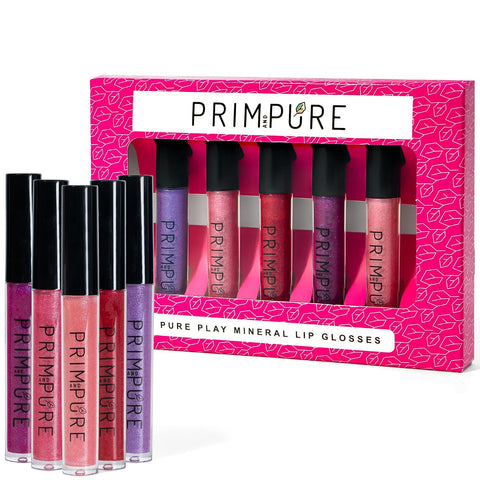 Prim and Pure Mineral Play Lip Gloss Set (Pack of 5) - 100% Natural, Organic, Non-toxic Kids Lip Gloss Made in the USA