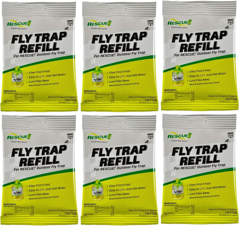 RESCUE! Reusable Fly Trap Refill – Outdoor Use - 6 Pack